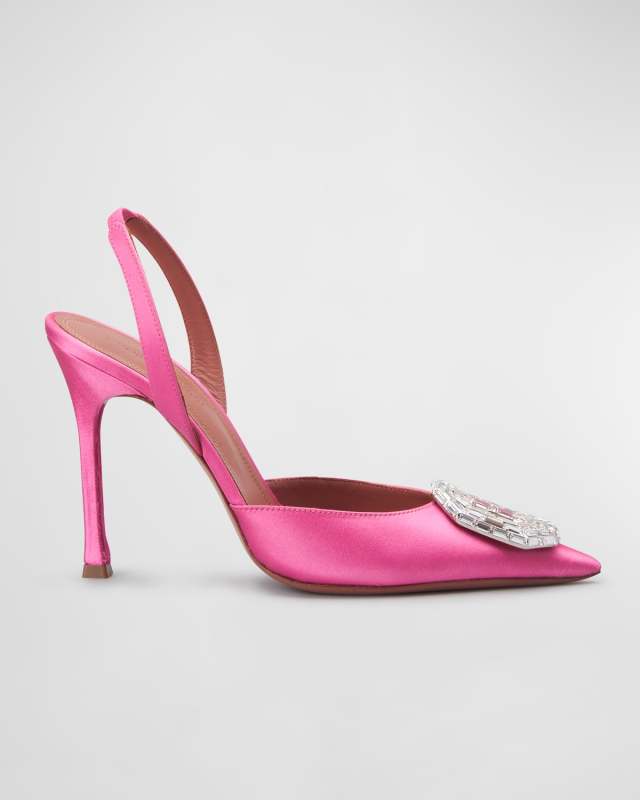 Camelia Satin Ornament Halter Pumps